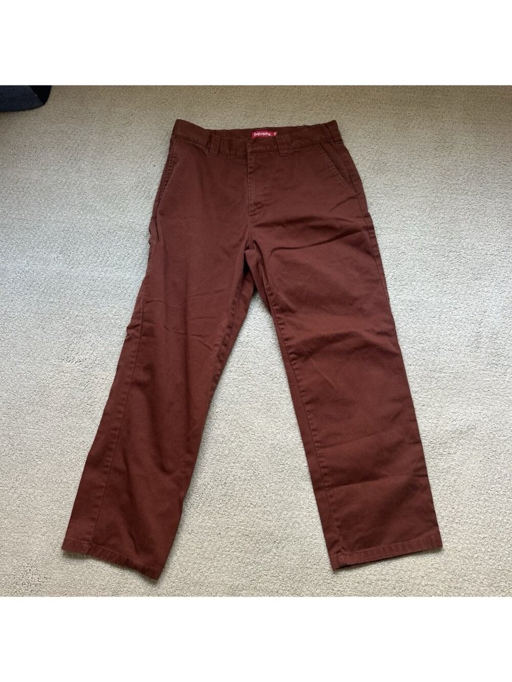 Supreme Men’s Mahogany Work Pant FW18 100% Authentic streetwear relaxed Size 32